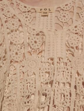 POL Ivory Crochet Lace Tank